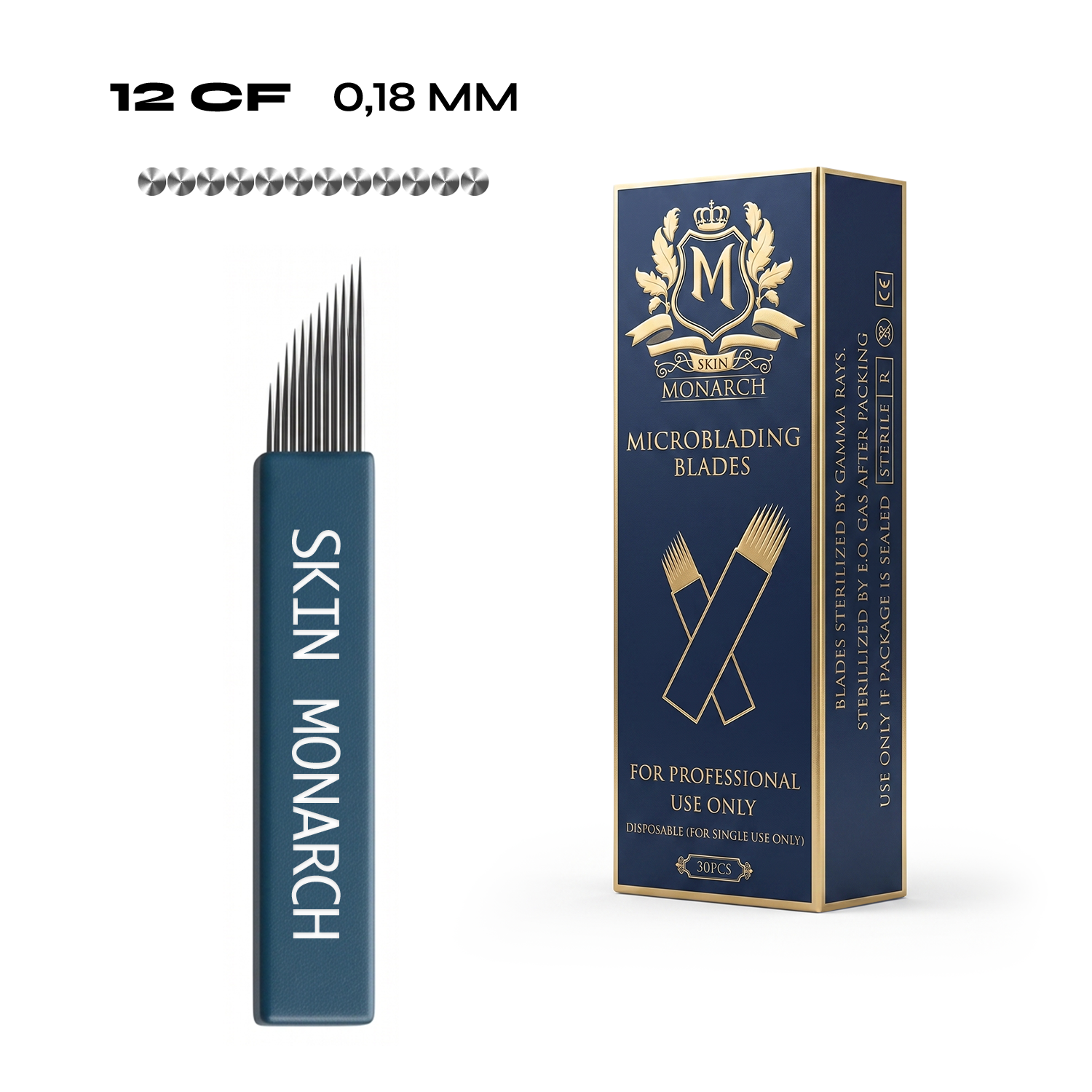 Skin Monarch Microblading Needles 12CF 0.18mm
