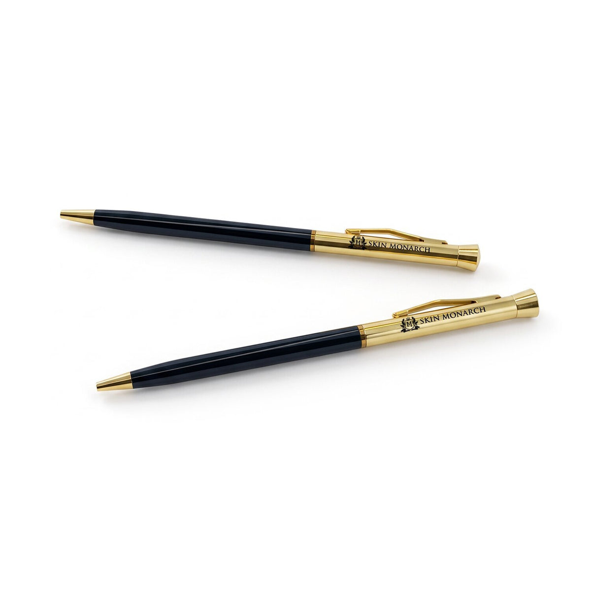 Skin Monarch Pen Blue — branded ballpoint pen for PMU studio