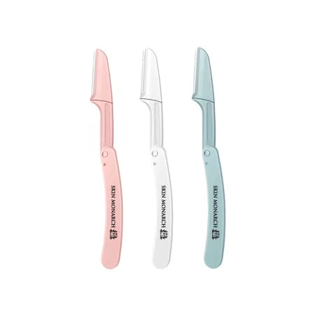 Skin Monarch Disposable Eyebrow Razor Set — 3pcs White, Light Blue, Pink