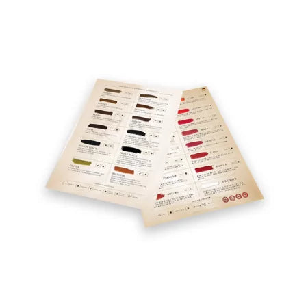 Skin Monarch Expression Line Pigment Laminated Palette — colour chart