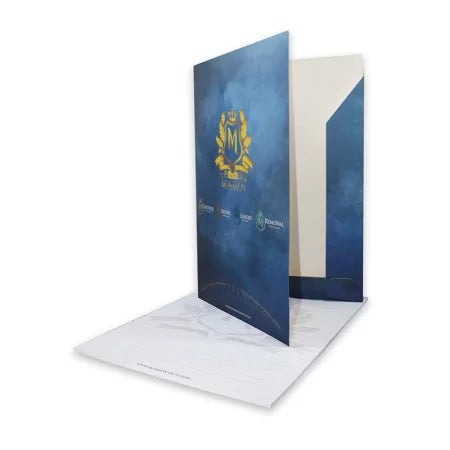 Skin Monarch Folder with Notepad — branded A4 studio stationery