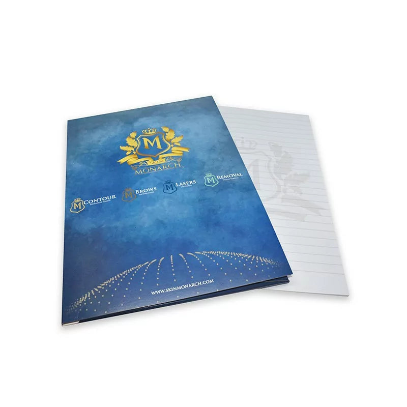 Skin Monarch Folder with Notepad — front cover with logo