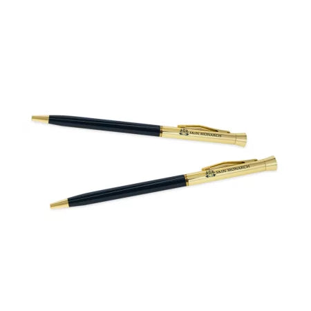 Skin Monarch Pen Blue — branded ballpoint pen for PMU studio