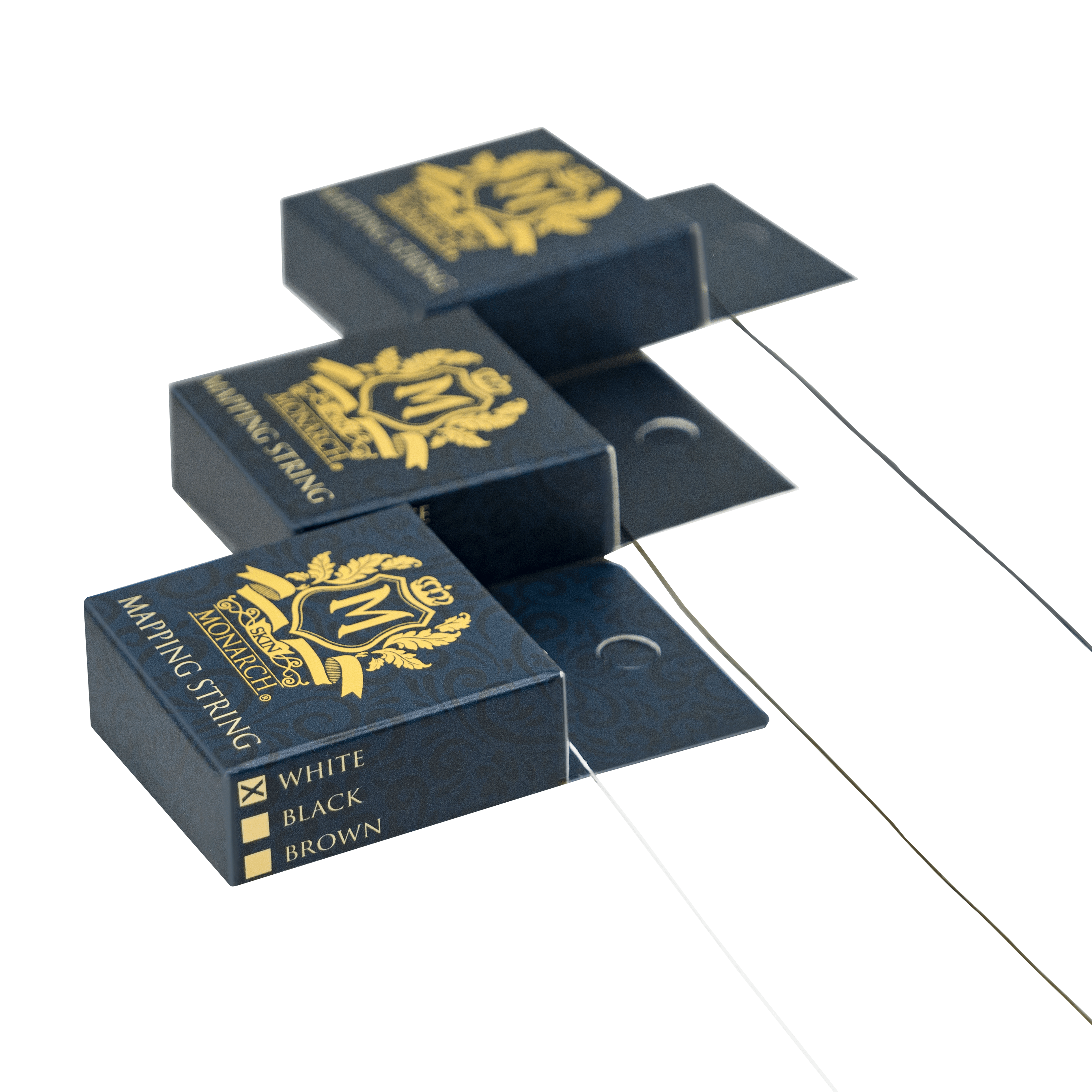 Skin Monarch Pre-Inked Brow Mapping String — in use